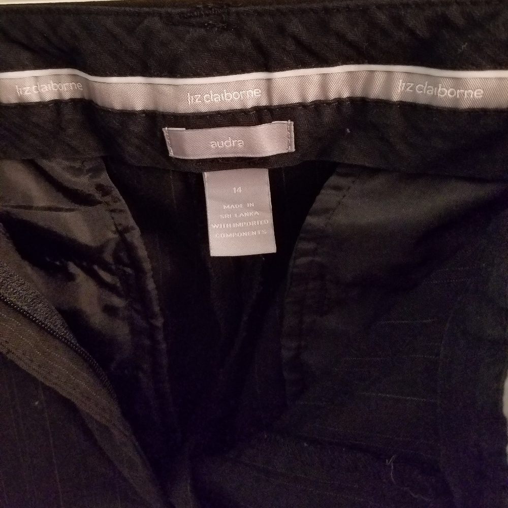 Liz Claiborne Audra pinstripe career trouser slack
